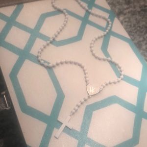 RARE Wildfox White Heart and Cross Necklace